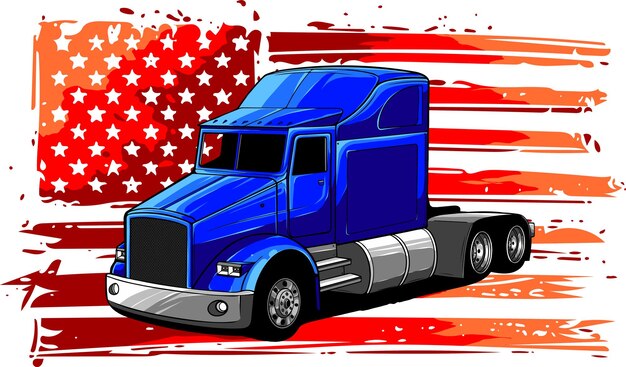 Vector classic american truck vector illustration