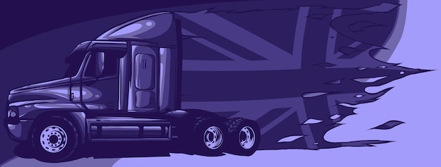 Vector classic american truck vector illustration