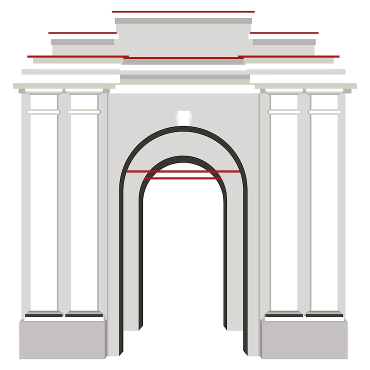 Vector classic antique style arch with columns