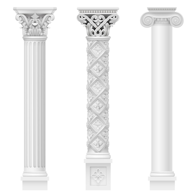 Vector classic antique white columns