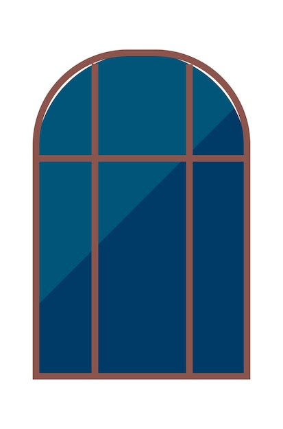 Classic arch window flat illustration