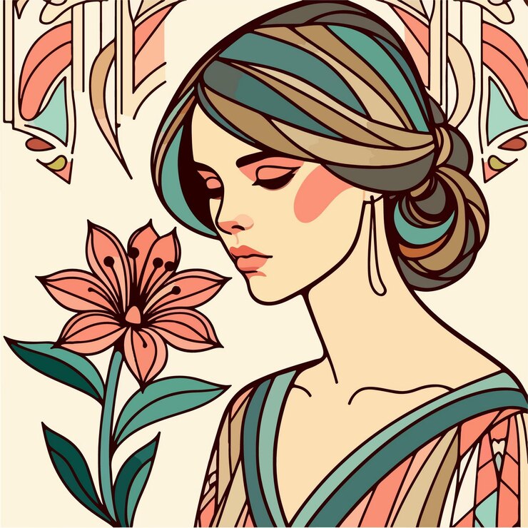 वेक्टर classic art nouveau illustration
