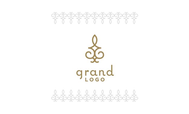 Дизайн логотипа classic artistic luxury elegant floral pattern