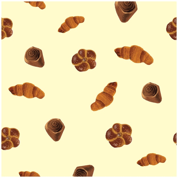 Vector classic bakery seamless pattern free vector