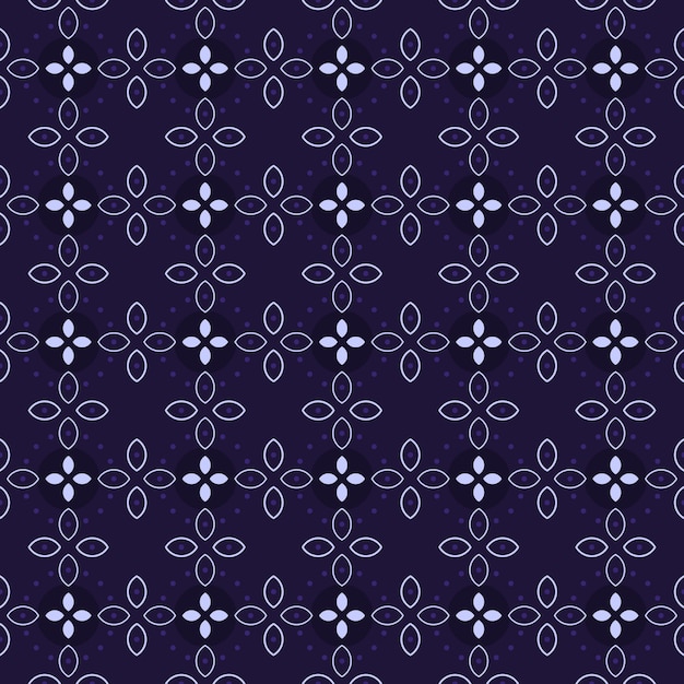 古典的なバティックのシームレスなパターン背景。豪華な幾何学的なマンダラの壁紙。紫色のエレガントな伝統的な花のモチーフ