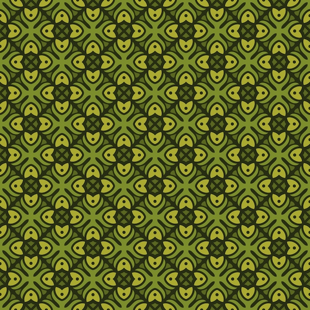 Classic batik seamless pattern background. Luxury geometric wallpaper. Elegant traditional floral motif in green color