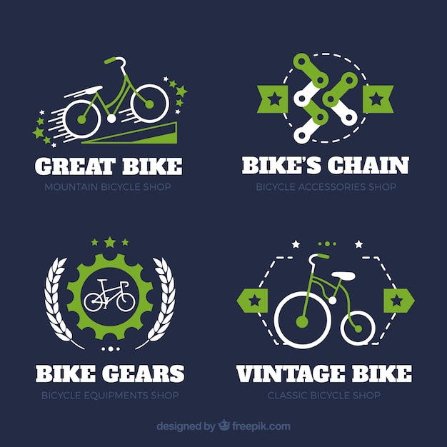 Vector classic bike logos with colorful style