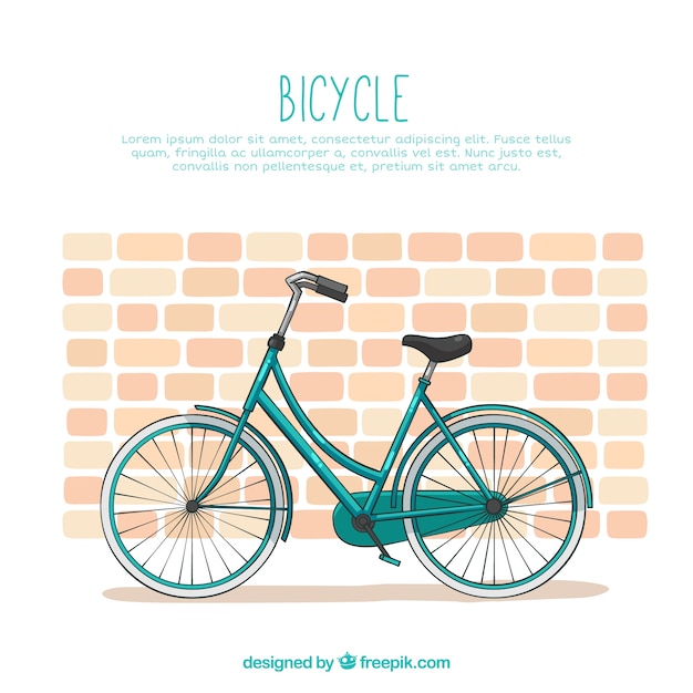 Vector classic bike with brick wall