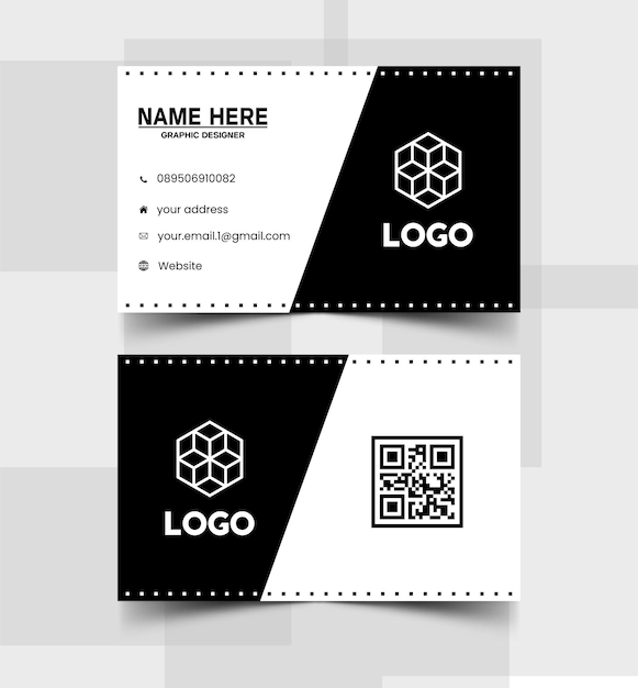 Classic black white business card template