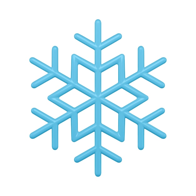 Classic blue star pattern ornamental ice snowflake decorative traditional winter design 3d vector