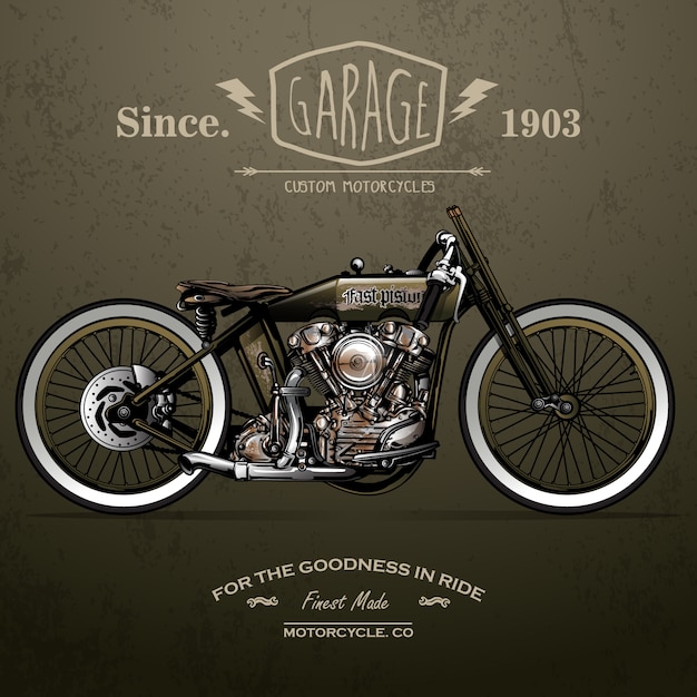 Vettore poster da motociclista classico boardtracker