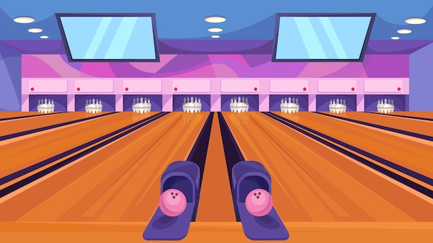 Vettore illustrazione classica della pista da bowling