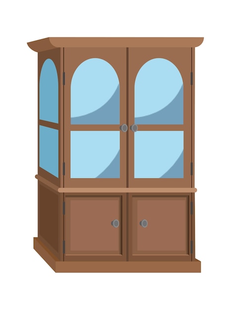 Vector classic brown cabinet vector illustration