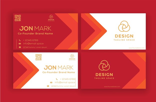 Classic Business card design with red color