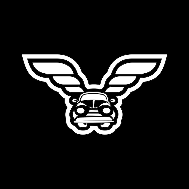 Вектор Классический логотип мультфильма с крыльями