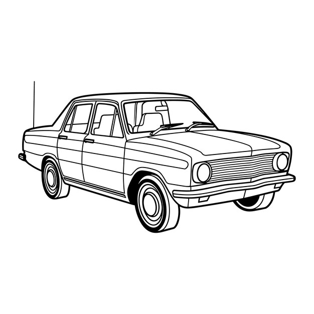 Vector classic car coloring page black and white outline of classic car vector illustration of a car