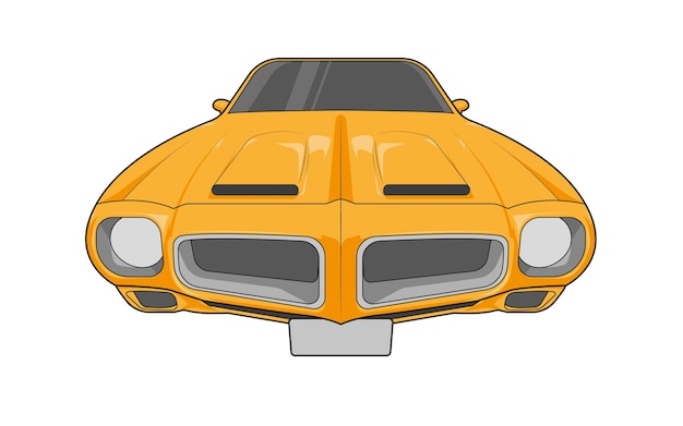 Vector classic car front view in flat design