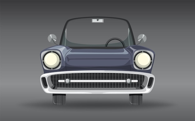 Vector classic car on gray background