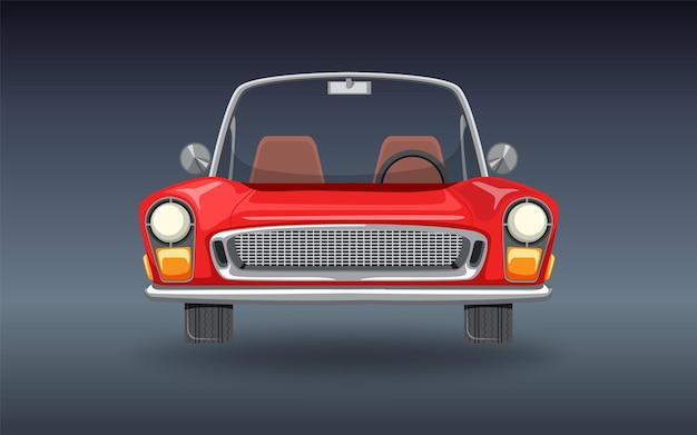 Classic car on gray background