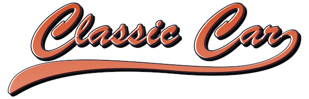 Vector classic car lettering font logo