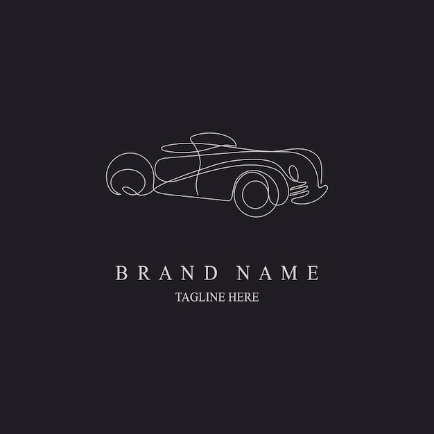 Modello di progettazione del logo monogramma stile linea auto classica per marchio o azienda e altro