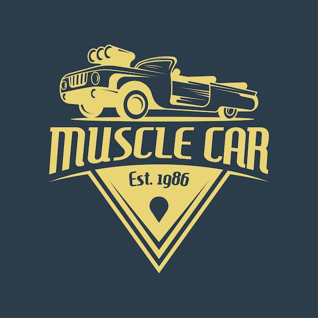 Classic Car Logo Badge Concept Vector