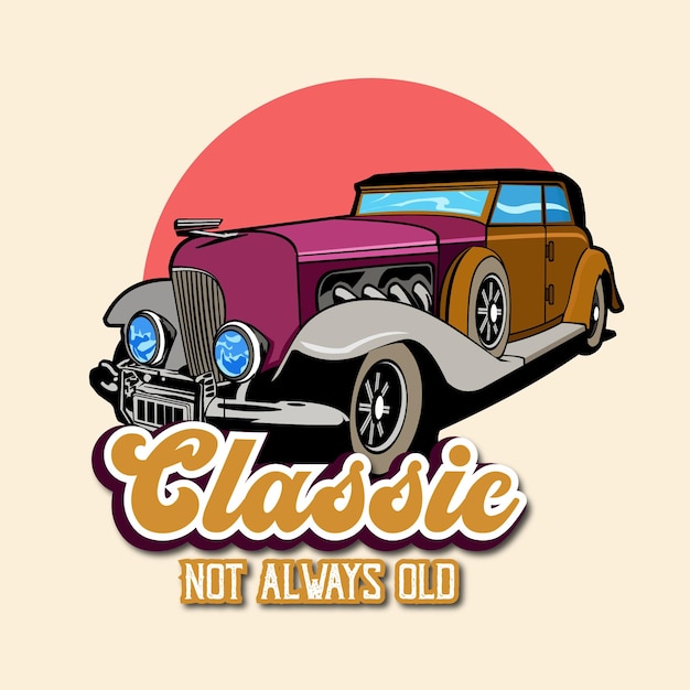 Vector classic car logo illustration