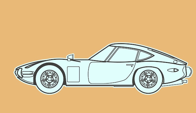 Vector classic car outline vector