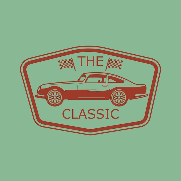 Classic car race emblem logo template vector