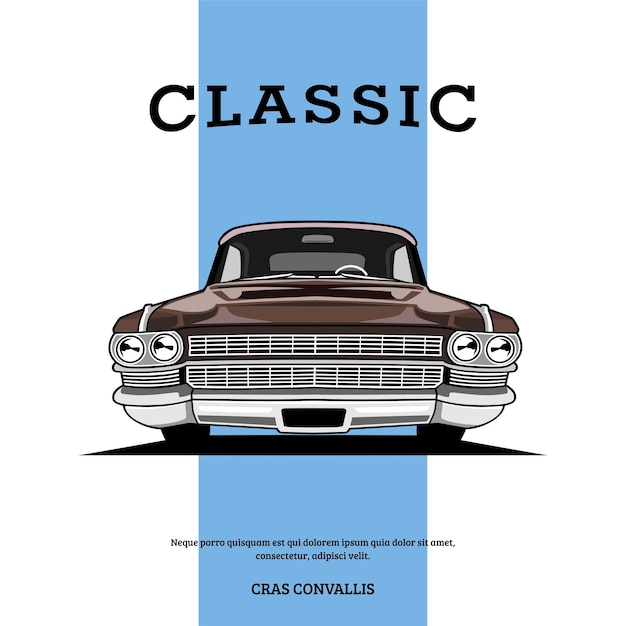 Vector classic car retro vintage illustration design vector