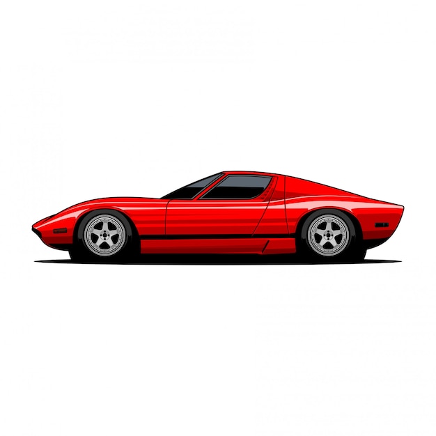 Vector classic car side view