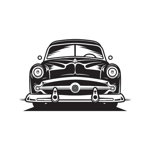 Classic car vector concept digital art hand drawn illustration