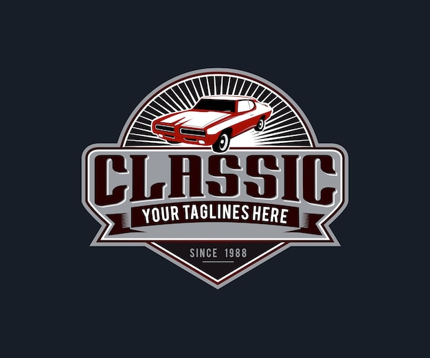 Classic cars logo illustrations