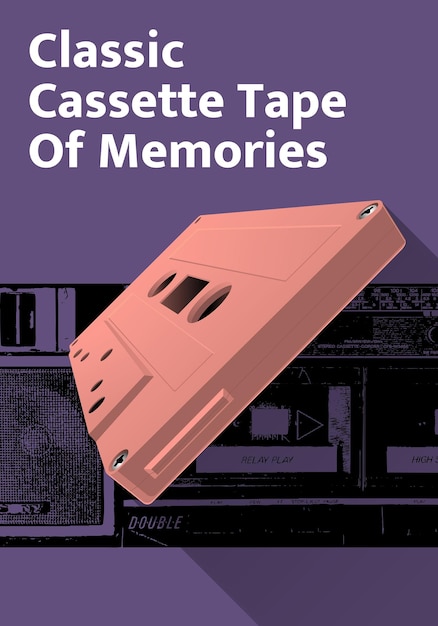 Классическая кассета воспоминаний плакат винтажный макет