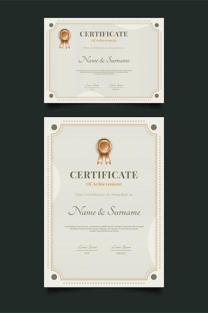 Classic certificate template with abstract ornament