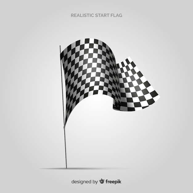 Vector classic checkered flag with realistic design