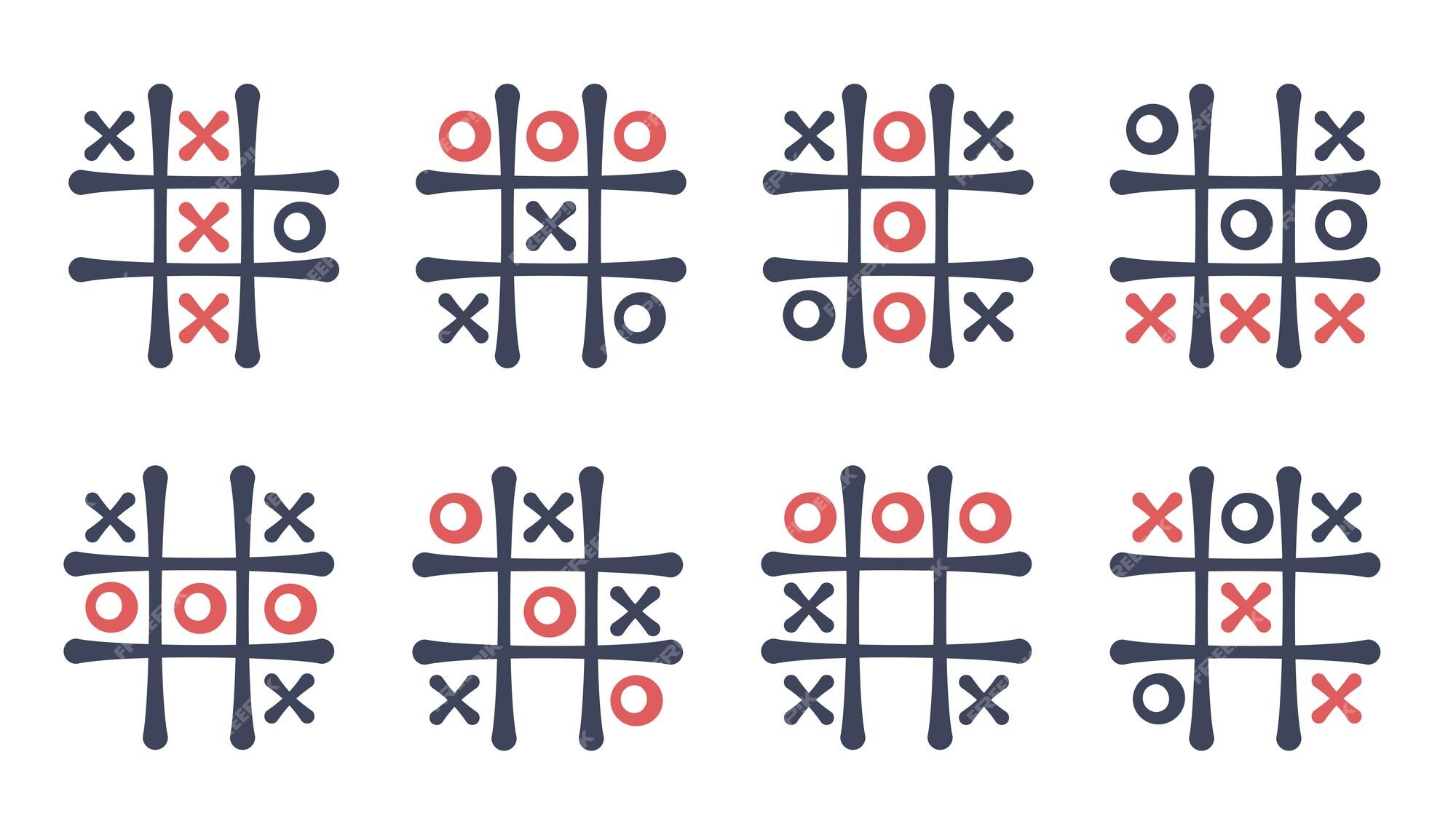 Hand Drawn Tic-tac-toe Elements. Grid Game, Cross, Toe. Strategy