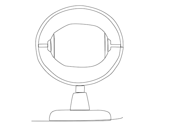 A classic circle microphone for a talk show one line art