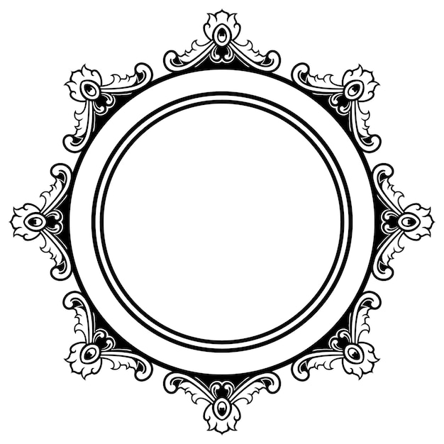 Vettore ornamento circolare classico per matrimoni