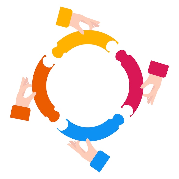 Vector a classic collaboration icon in flat style for teamwork design elements