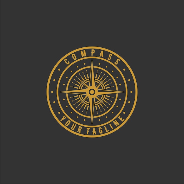 classic compass vector logo design