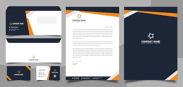 古典的な企業のビジネス文房具のデザインテンプレートレターヘッド名刺封筒カバー