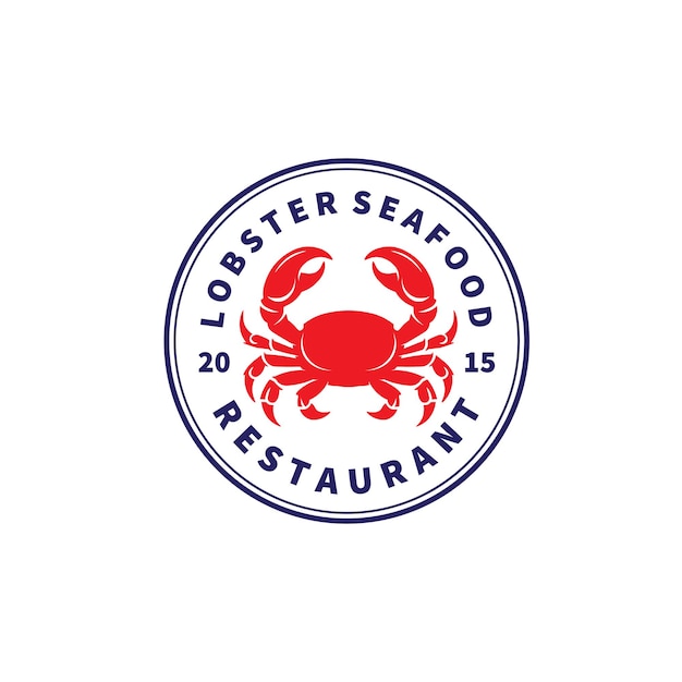 classic crab claws emblem vintage logo vector