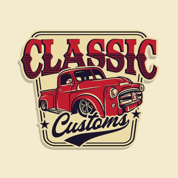 Vettore logo vintage classico doganale automobilistico