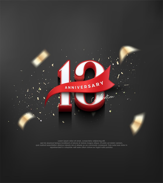 Classic design number to celebrate the 13th anniversary Premium vector background for greeting and celebration