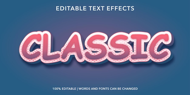 classic editable text effect