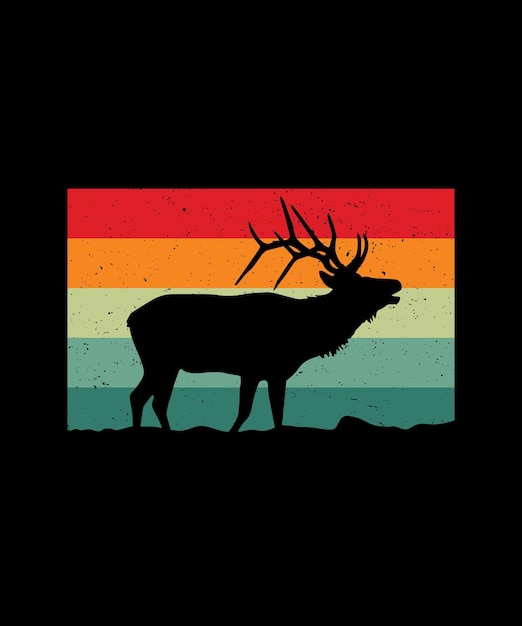 Classic elk retro vintage graphic t-shirt