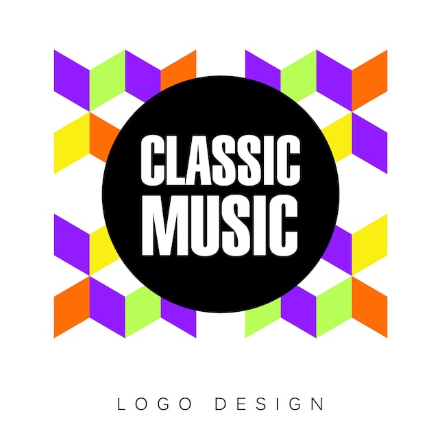 Классический шаблон логотипа фестиваля, креативный баннер, плакат, элемент дизайна флаера для векторной иллюстрации празднования музыкальной вечеринки, веб-дизайн