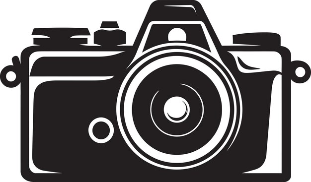 Vector classic film camera icon art with intricate silhouette detail