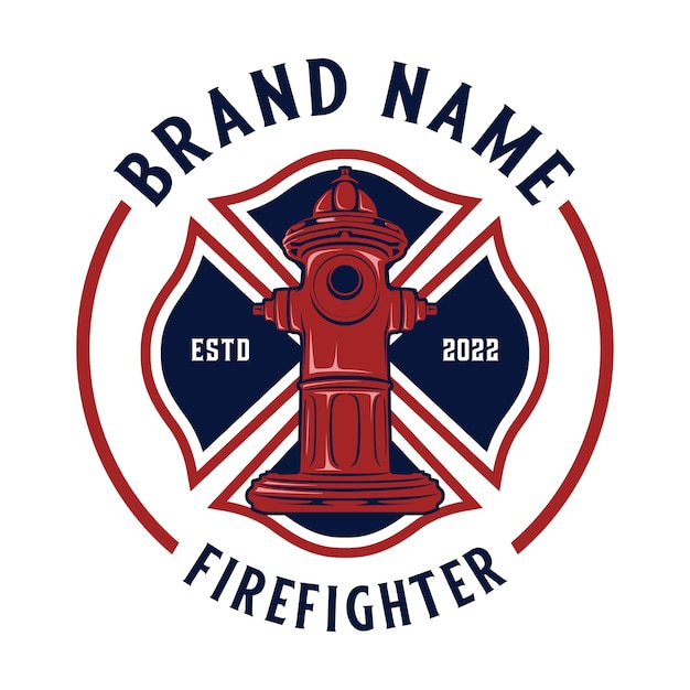 Vector classic firefighter logo vector design.